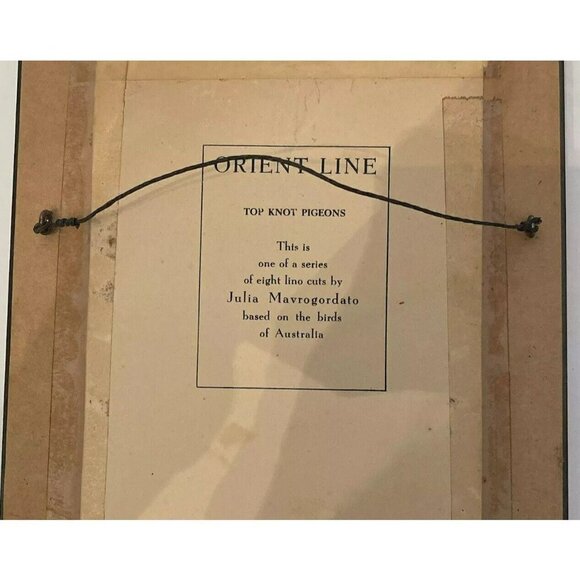 Julia Mavrogordato Lino Cuts Prints Orient Line Top Pigeons & Native Companions - Picture 6 of 10